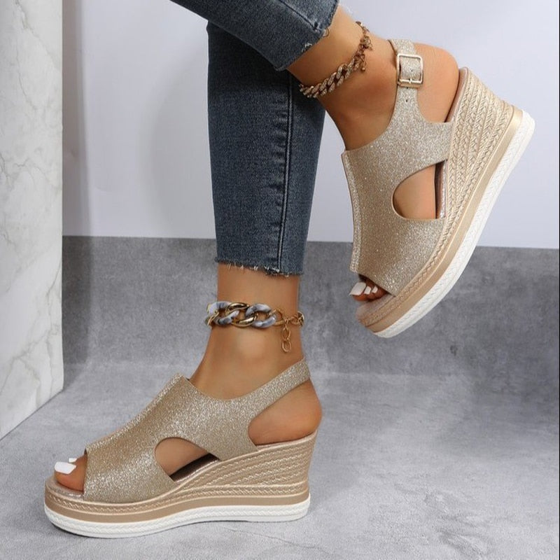 Keilabsatz-Sandalen
