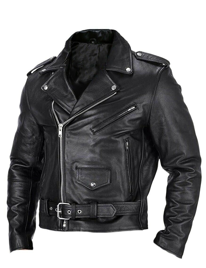Felix's Herrenlederjacke | Schlanke Passform | Stehkragen | Winddichte Motorradjacke