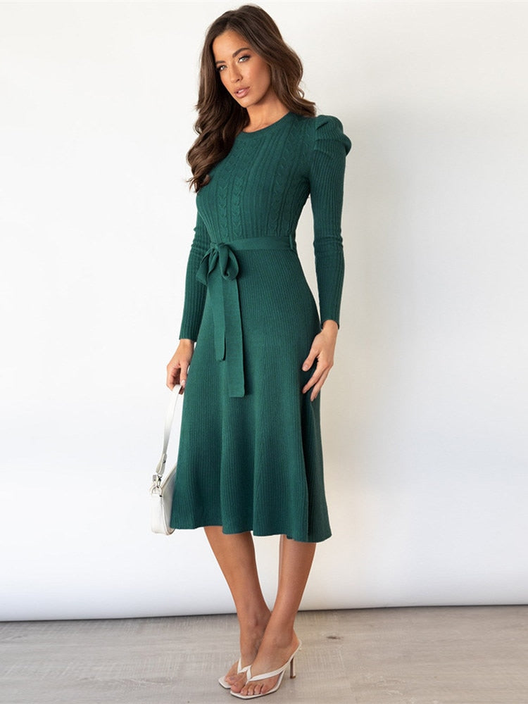 Langärmliges Strickkleid