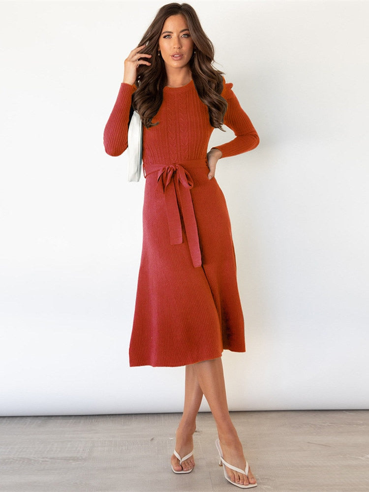 Langärmliges Strickkleid