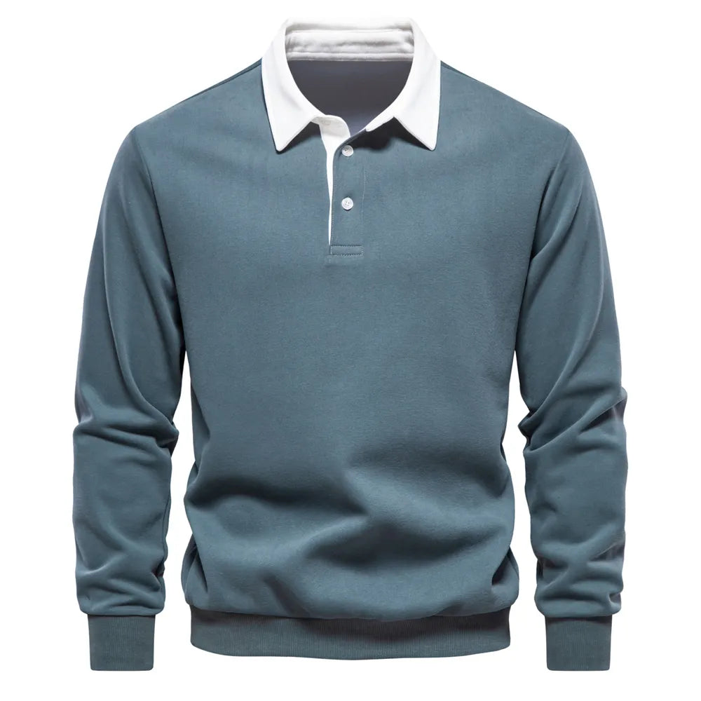 Herrenpullover mit kontrastierendem Kragen