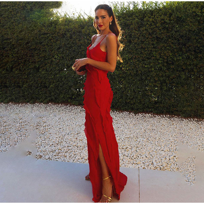Rüschen-Maxikleid