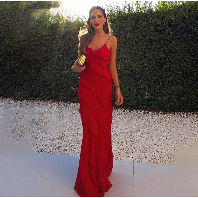 Rüschen-Maxikleid