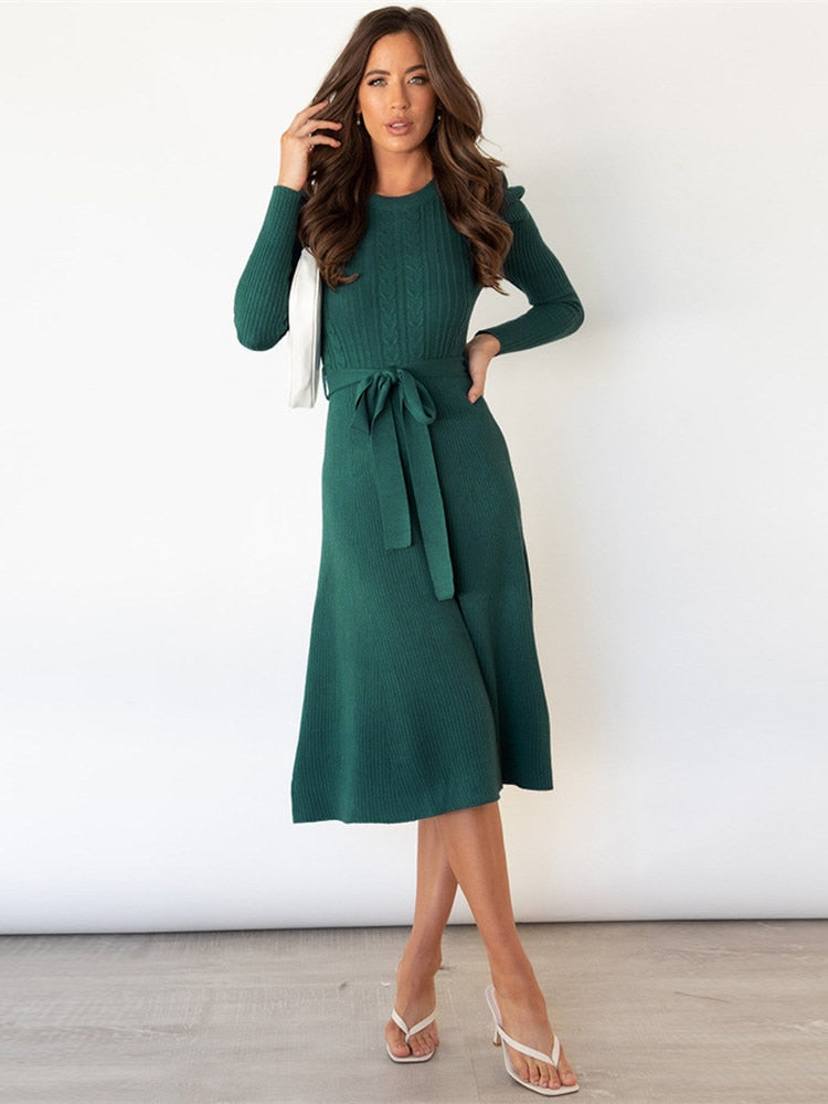 Langärmliges Strickkleid