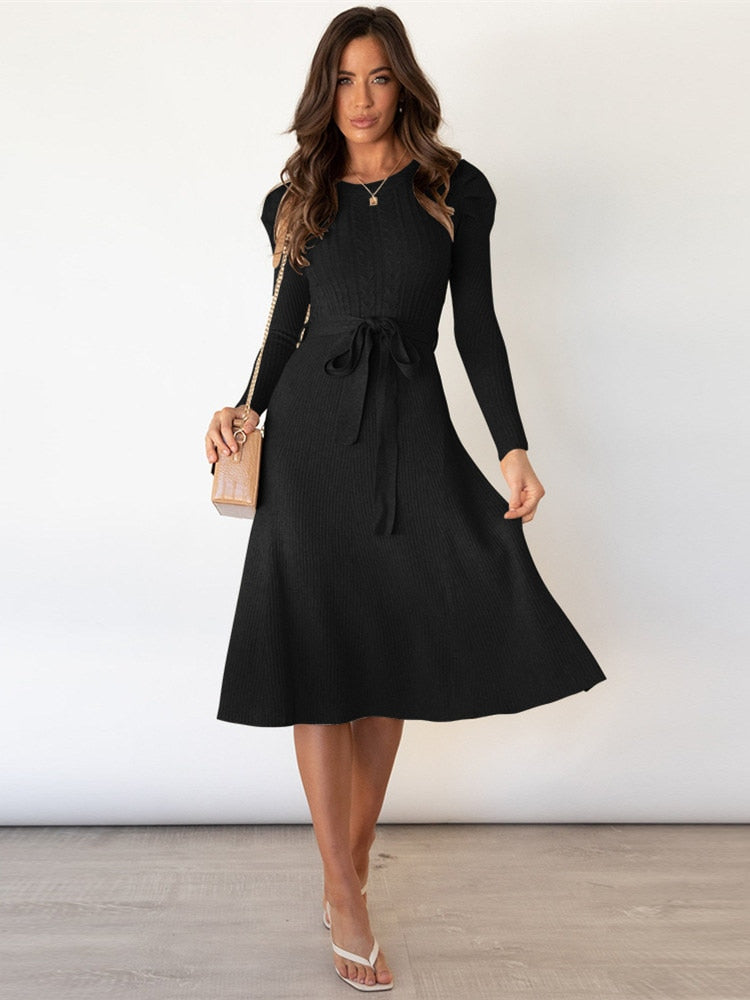 Langärmliges Strickkleid