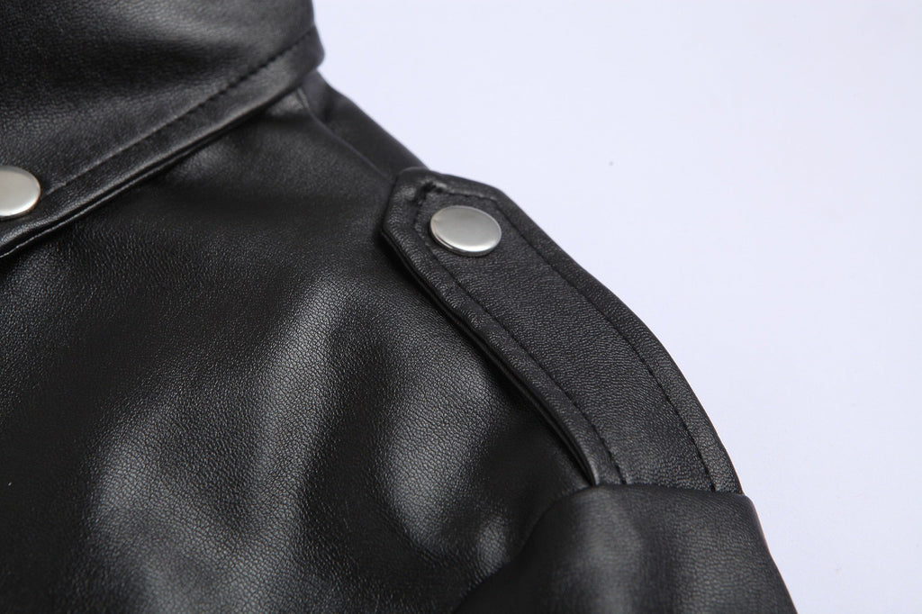 Felix's Herrenlederjacke | Schlanke Passform | Stehkragen | Winddichte Motorradjacke