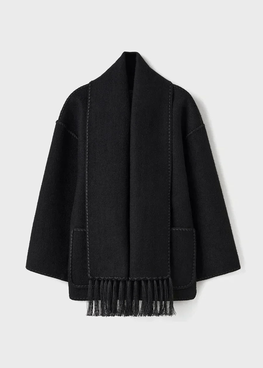 Maja | Warme Jacke mit eingebautem Schal