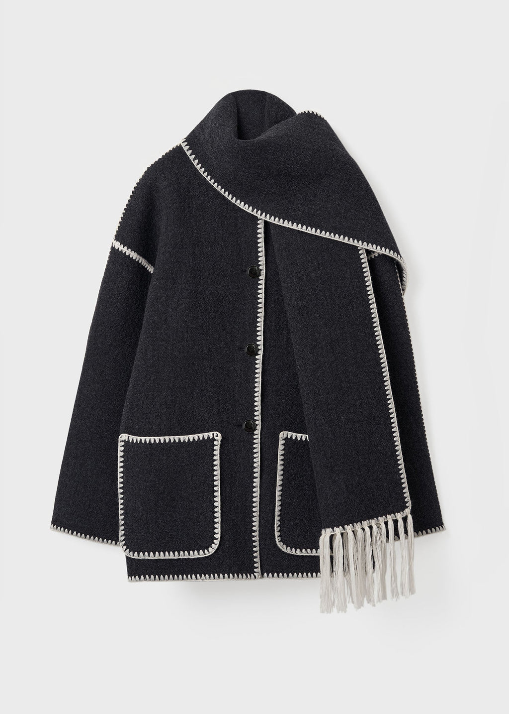 Maja | Warme Jacke mit eingebautem Schal