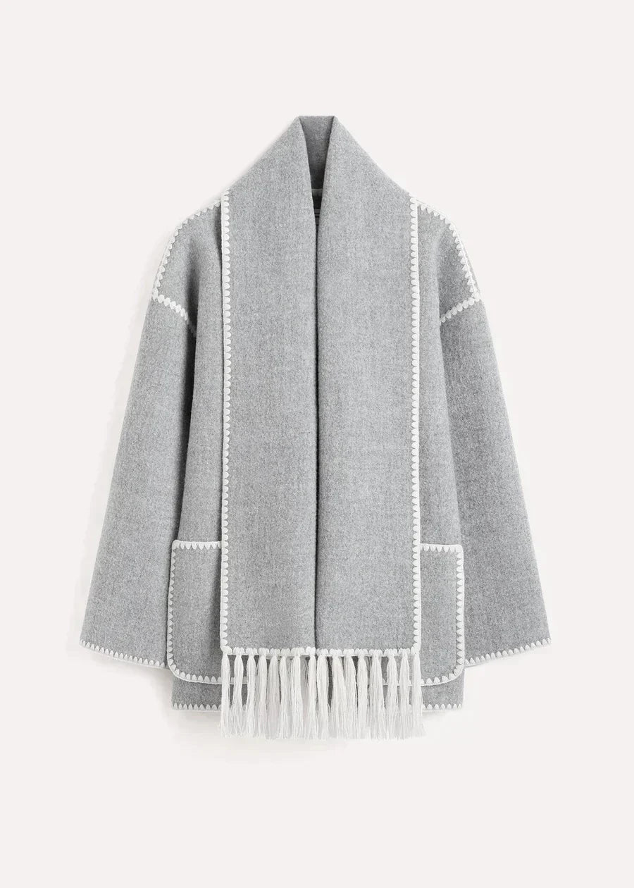 Maja | Warme Jacke mit eingebautem Schal