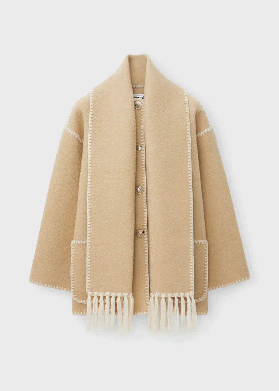 Maja | Warme Jacke mit eingebautem Schal