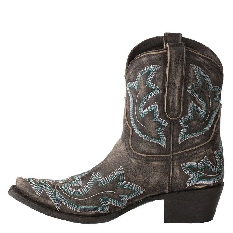 Lina - Leder-Cowboystiefel mit Stickerei