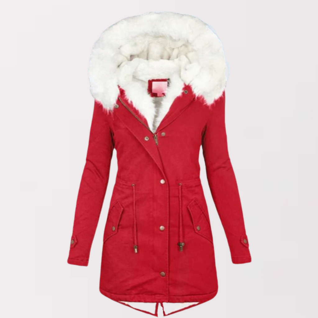 Scarlett Parka Coat with Hood and Fur Lining