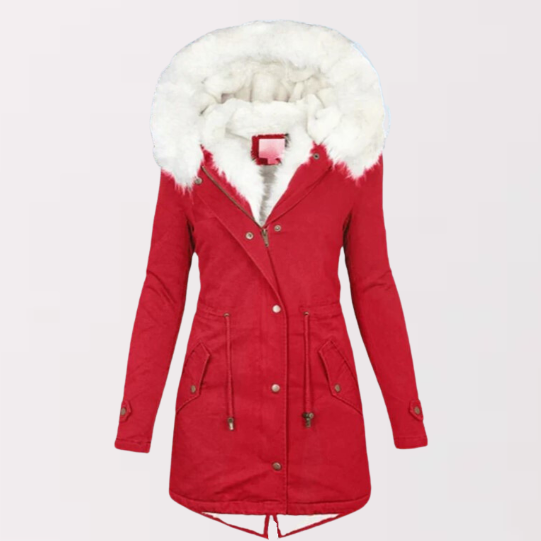 Scarlett Parka Coat with Hood and Fur Lining