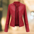 Star - Stilvolle und modische Lederjacke mit Stehkragen