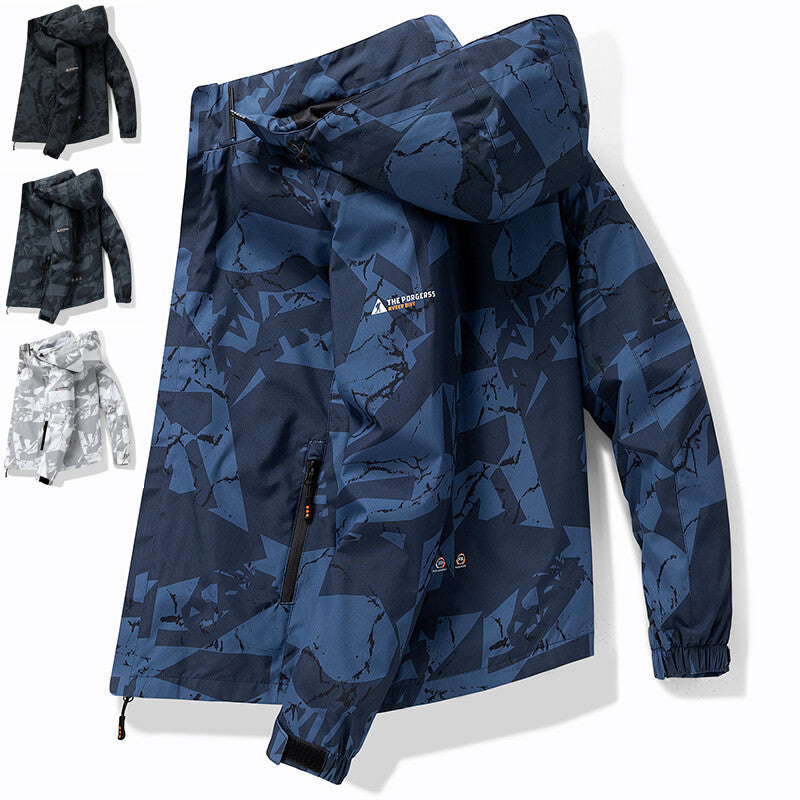 Usher | Wasserdichte Skijacke mit Reißverschluss im sportlichen Design und Buchstabenmuster