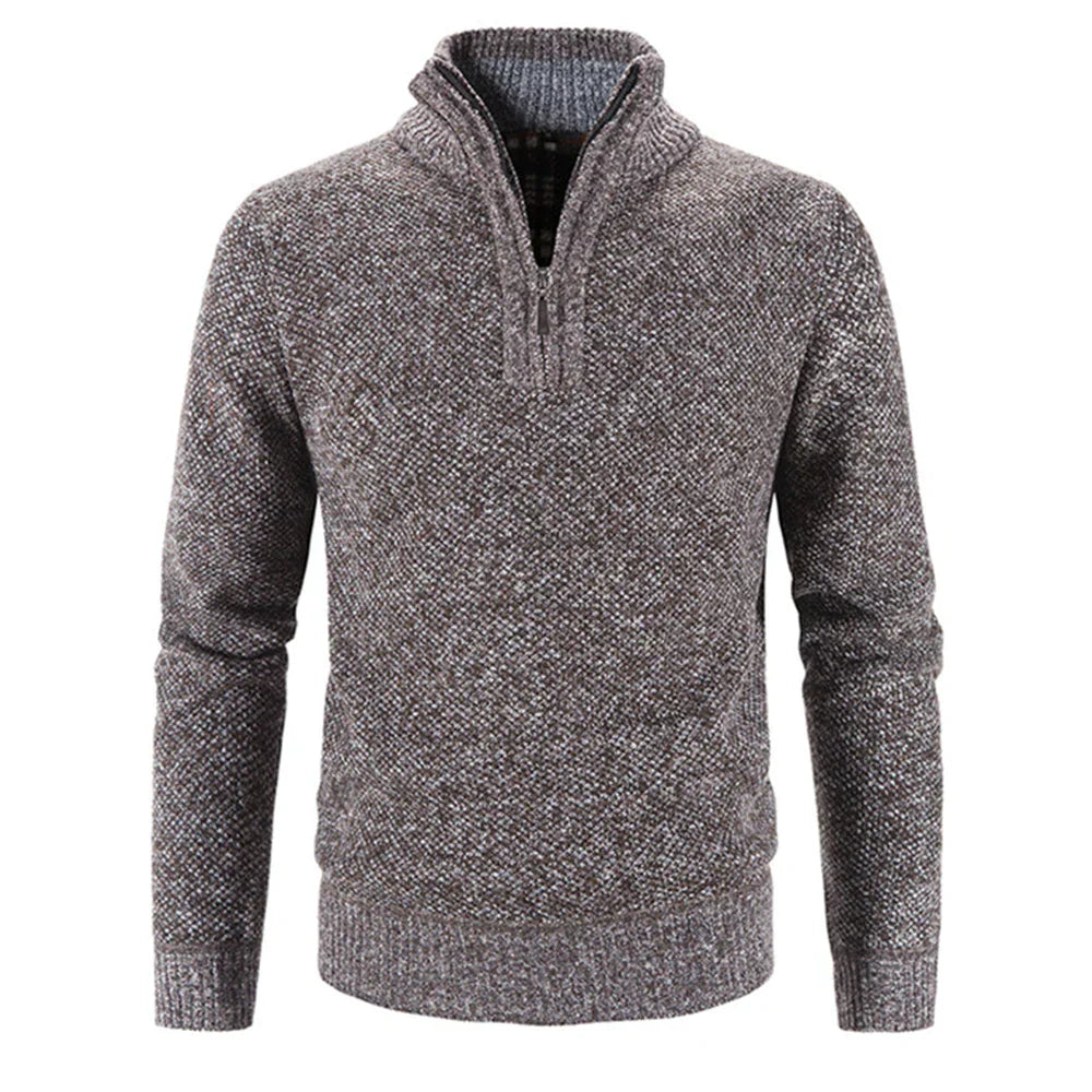 Winter Herren Fleece dicker Strickpullover