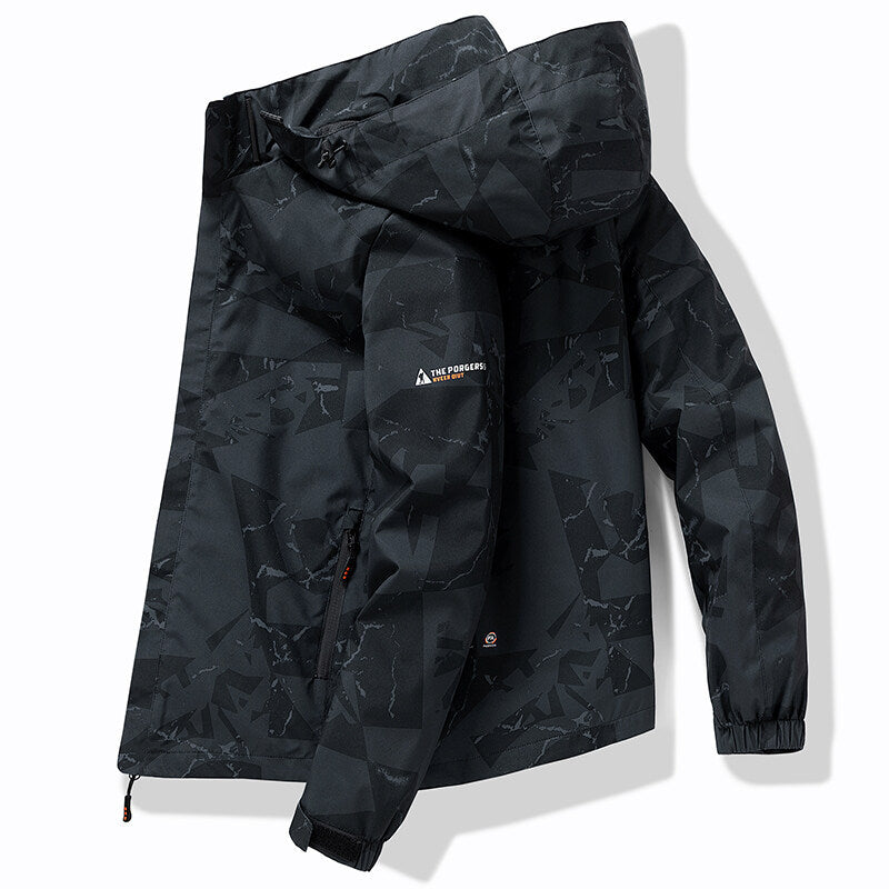Usher | Wasserdichte Skijacke mit Reißverschluss im sportlichen Design und Buchstabenmuster