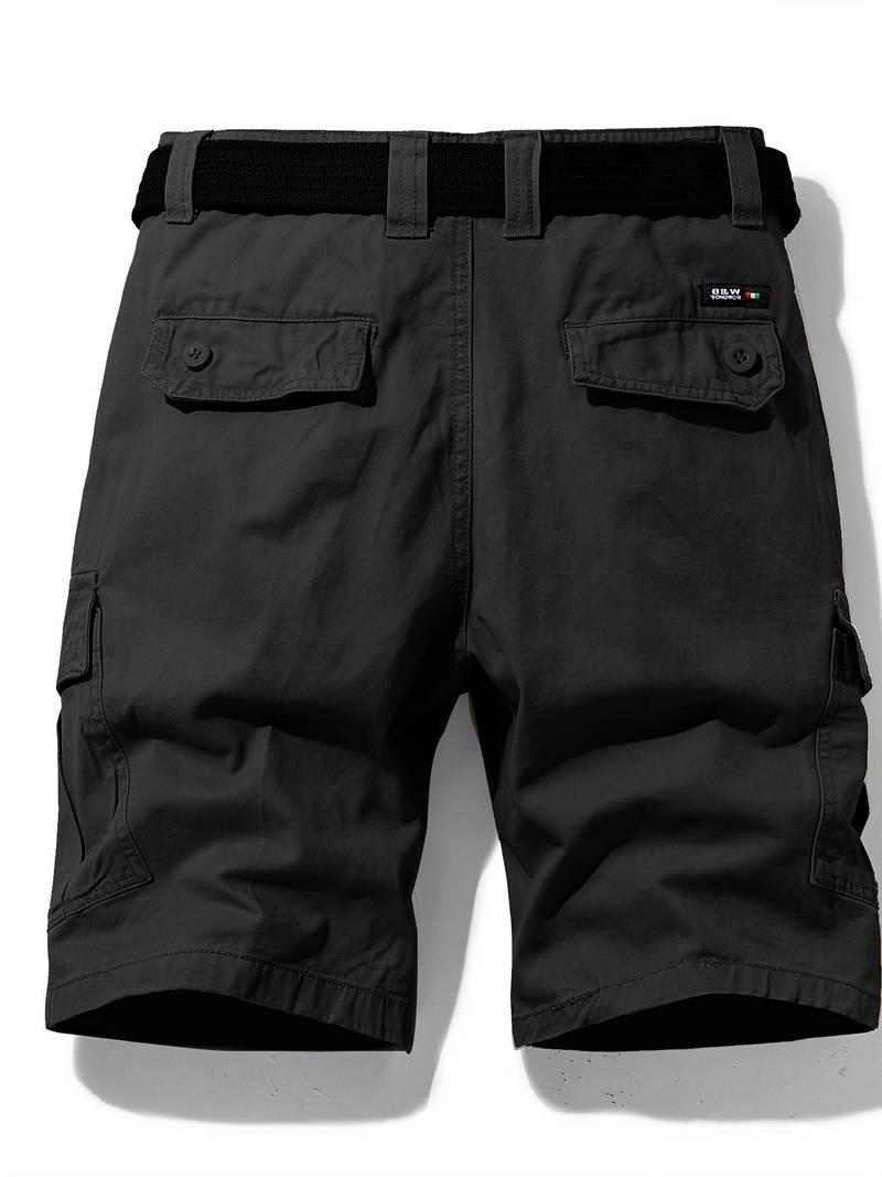 Herren Cargo-Shorts mit Gürtel – Funktionale Sommer- und Outdoor-Hose mit Seitentaschen und Reißverschluss