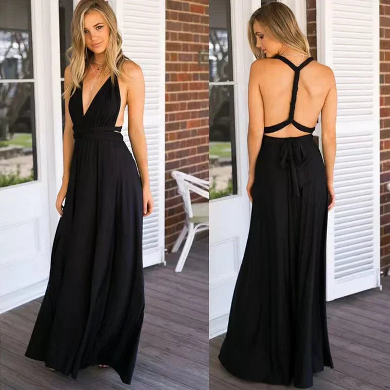 Slitherio - Elegantes Langes Leinenkleid - Bequem für Besondere Anlässe für Damen