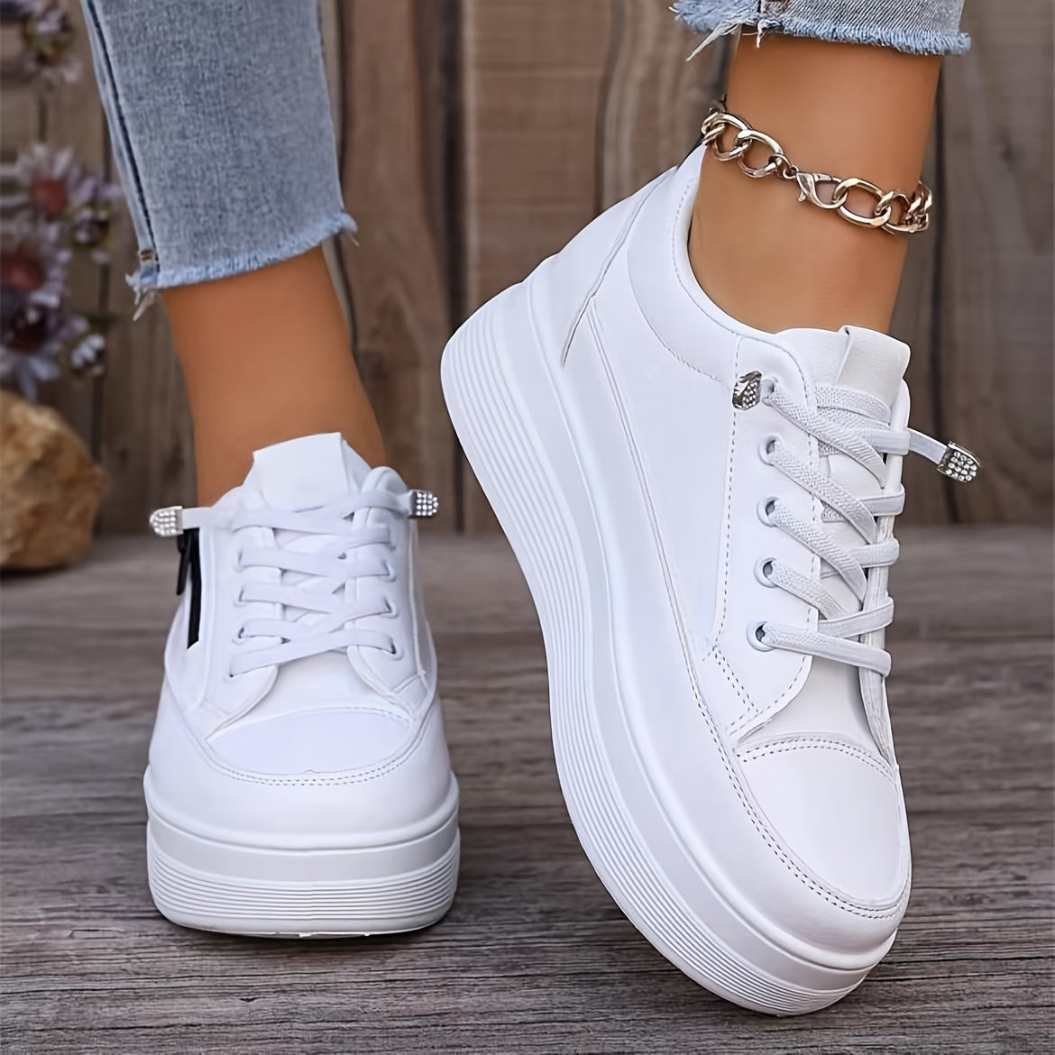 Elegante Unifarbene Damen-Sneaker | Ideal für den Alltag