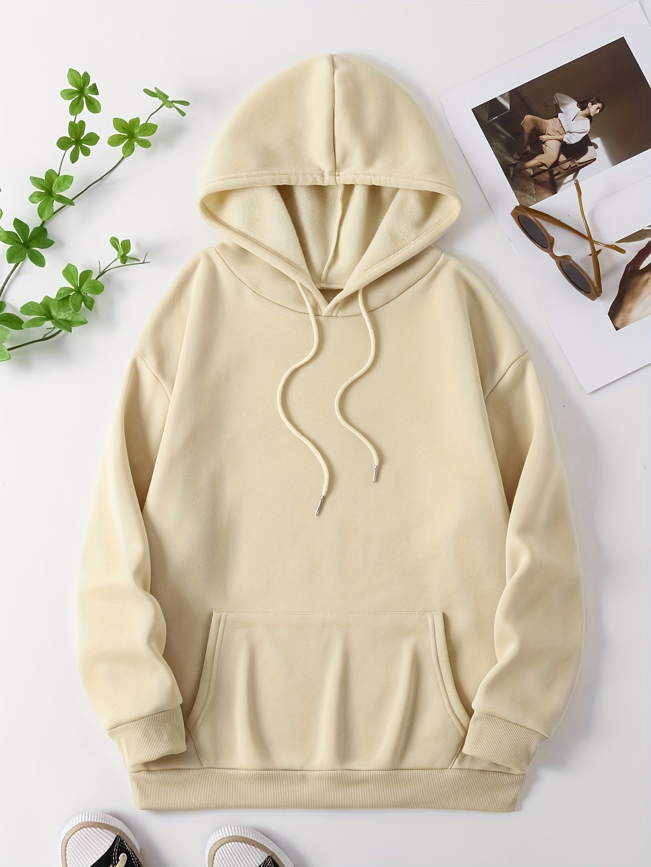 Eleganter Vintage-Hoodie mit Rückendruck und Kapuze für Damen | Ideal für den Alltag