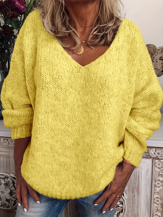 Großer Pullover mit V-Ausschnitt