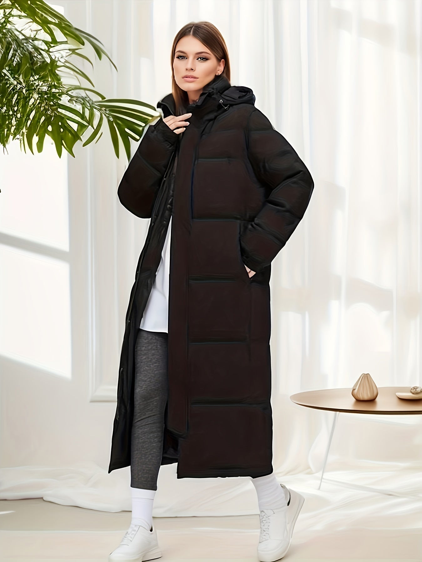 Moderner langer Winter-Daunenparka für Damen | Ideal für Outdoor-Aktivitäten