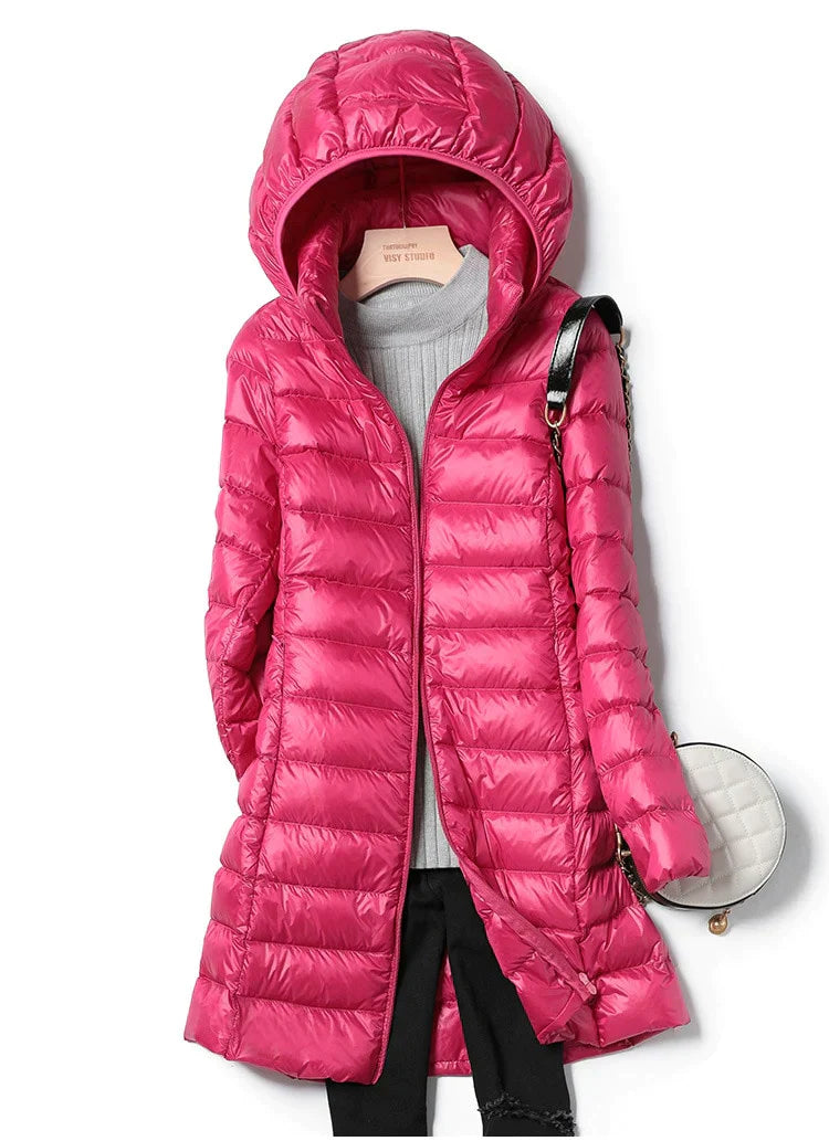 Moderner langer Daunen-Winterparka für Damen | Perfekt für den Winter