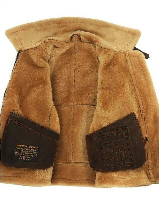 Orson - Vintage Charm: Sheepskin Aviator Jacket