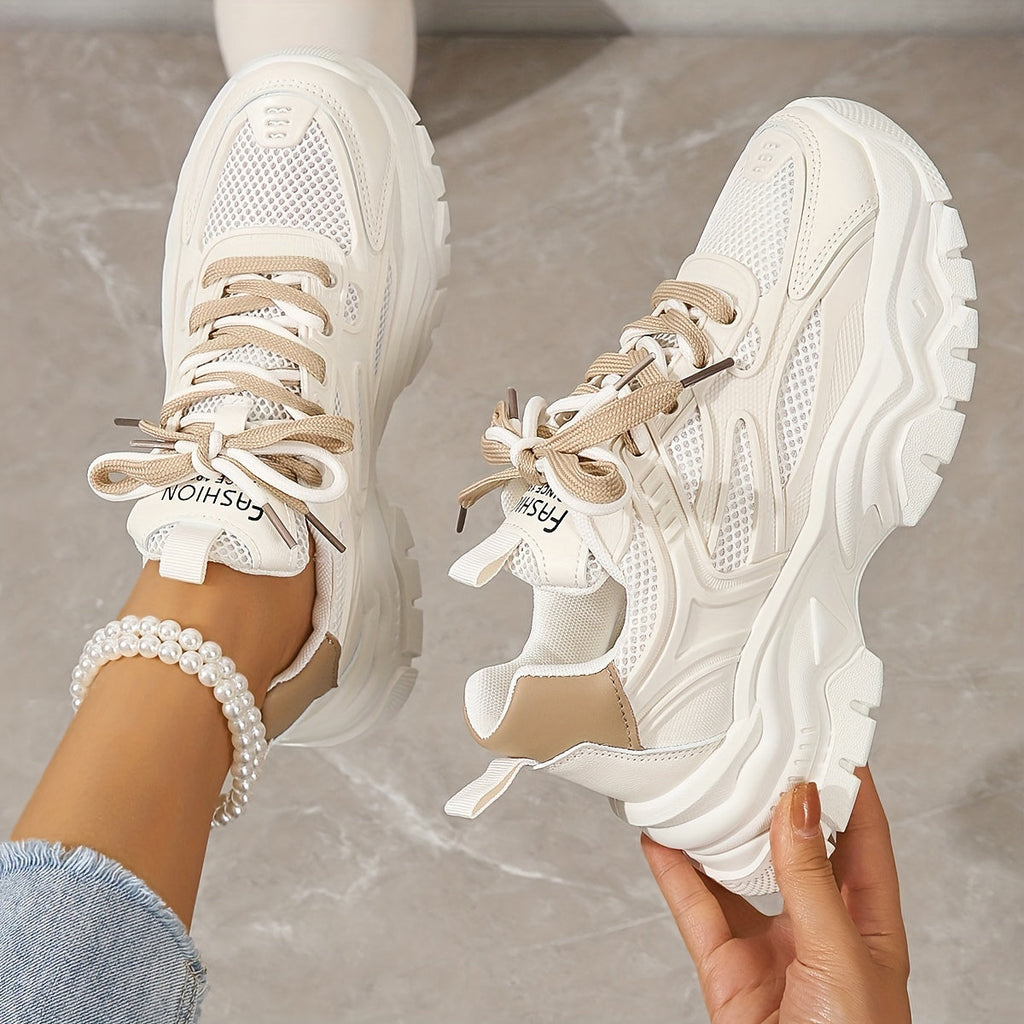 Modische Mesh-Chunky-Sneaker für Damen | Ideal für den täglichen Gebrauch