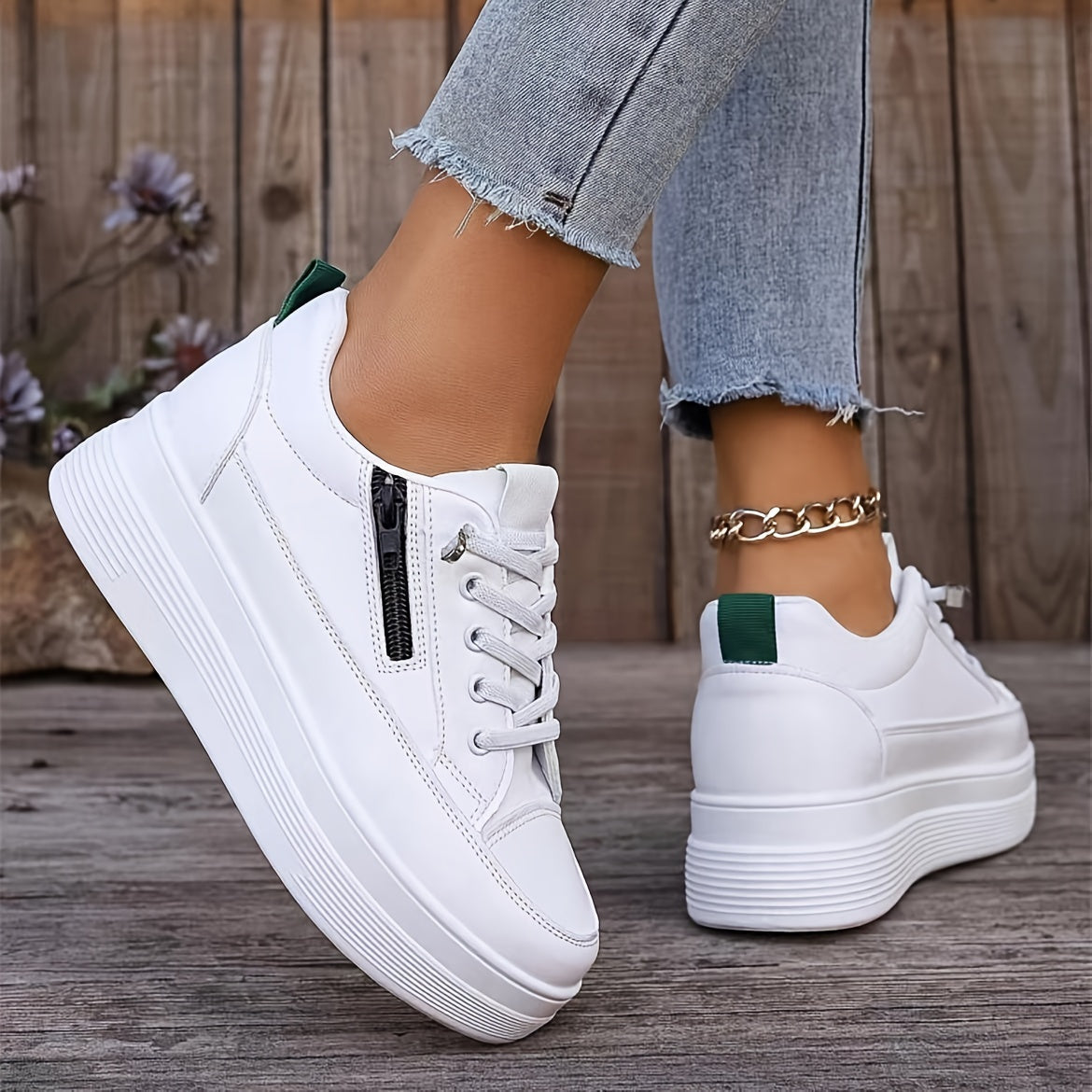 Elegante Unifarbene Damen-Sneaker | Ideal für den Alltag