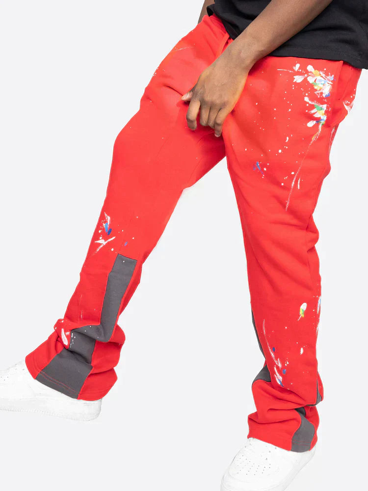 Farbspritzer Flare Jogginghose für entspannte Tage