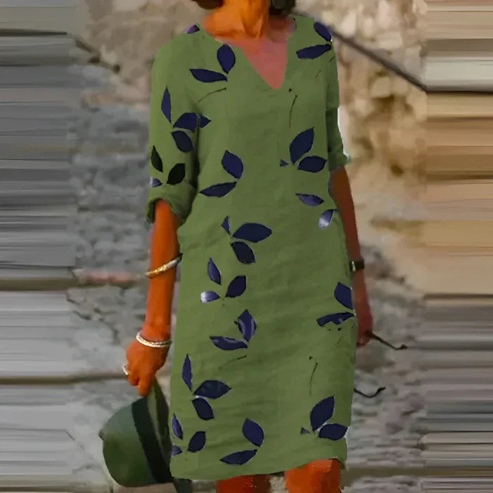 Mavis – Atemberaubendes Damen-Sommerkleid mit Blätterprint