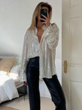 Glitzerbluse in Übergröße für Damen
