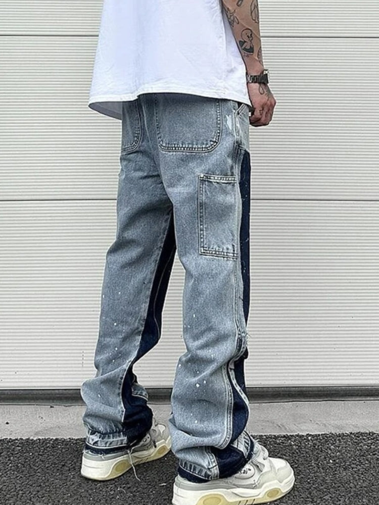 Vintage Men's Patched Denim Jeans