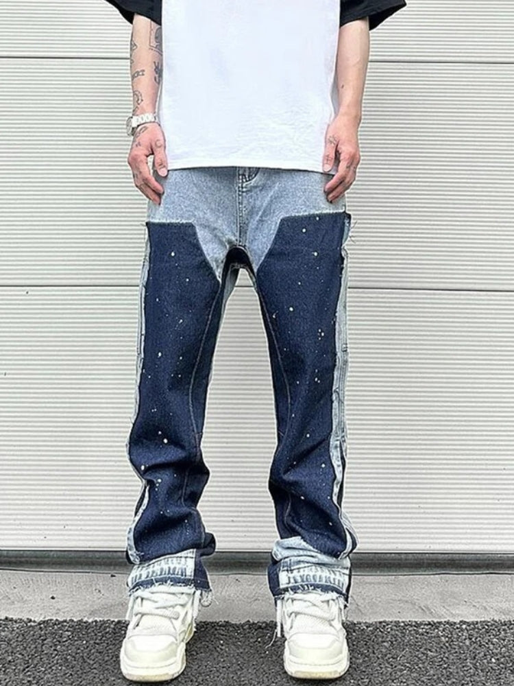 Vintage Men's Patched Denim Jeans