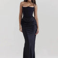Elegantes, schulterfreies Satin-Abendkleid – Figurbetont & Zeitlos für besondere Anlässe