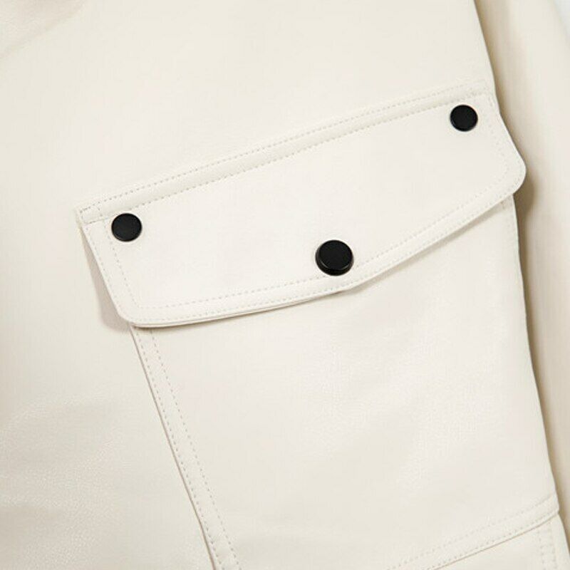 Stylische Oversized Damen-Lederjacke mit Knöpfen | Ideal für die Übergangszeit