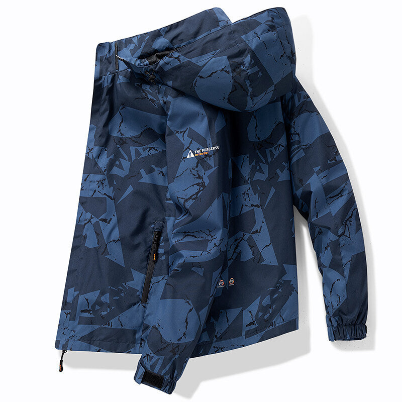 Usher | Wasserdichte Skijacke mit Reißverschluss im sportlichen Design und Buchstabenmuster