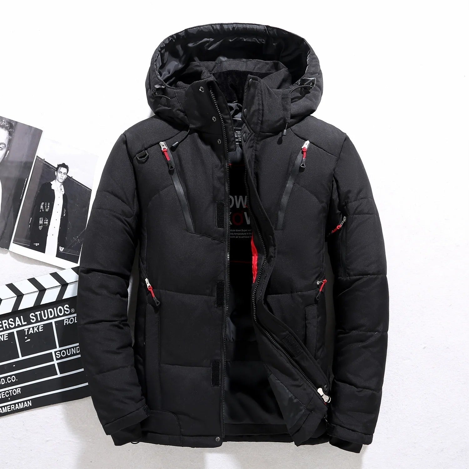 Herren Dicke Winterjacke mit Fellfutter und Kapuze | Ideal für Outdoor-Aktivitäten