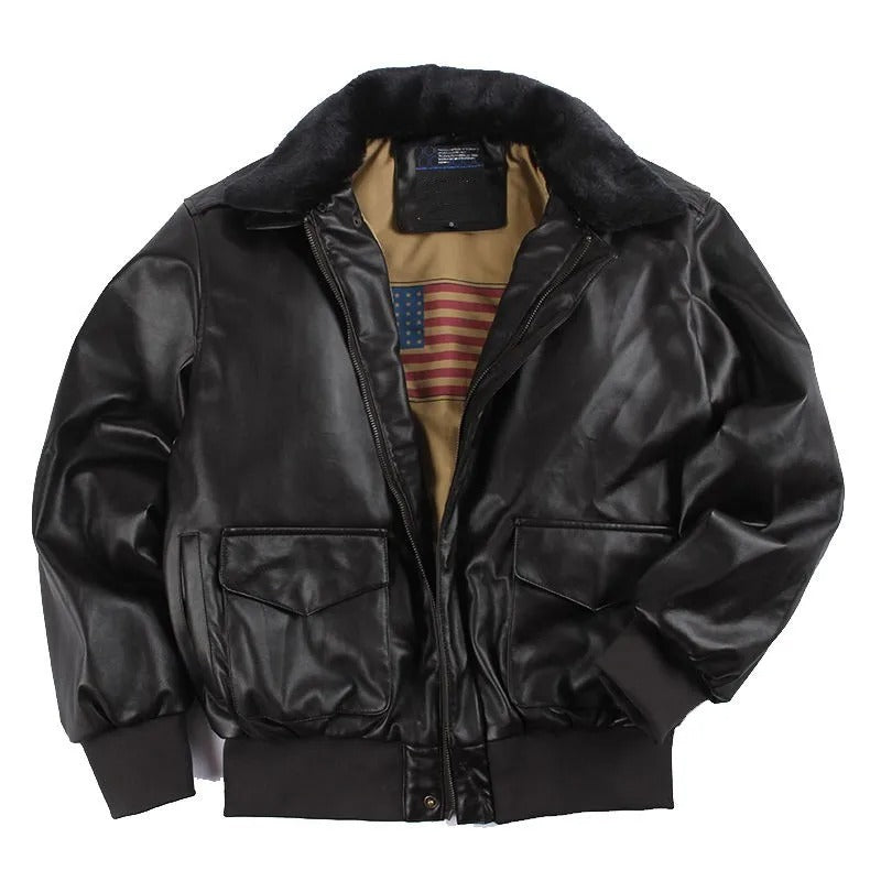 Lester - Vintage Leather Motorcycle Jacket for Winter