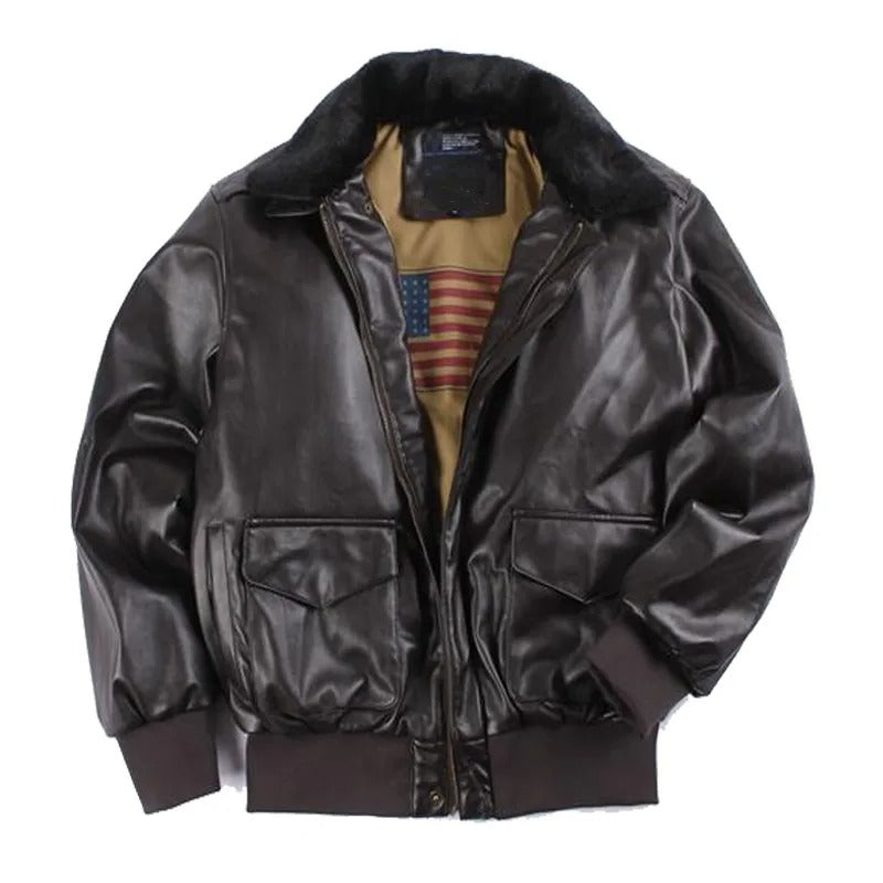 Lester - Vintage Leather Motorcycle Jacket for Winter