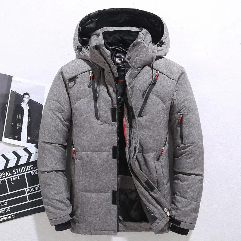 Herren Dicke Winterjacke mit Fellfutter und Kapuze | Ideal für Outdoor-Aktivitäten