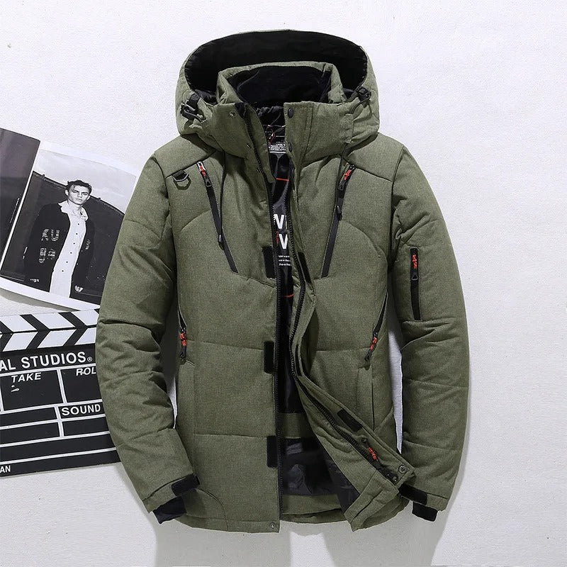 Herren Dicke Winterjacke mit Fellfutter und Kapuze | Ideal für Outdoor-Aktivitäten