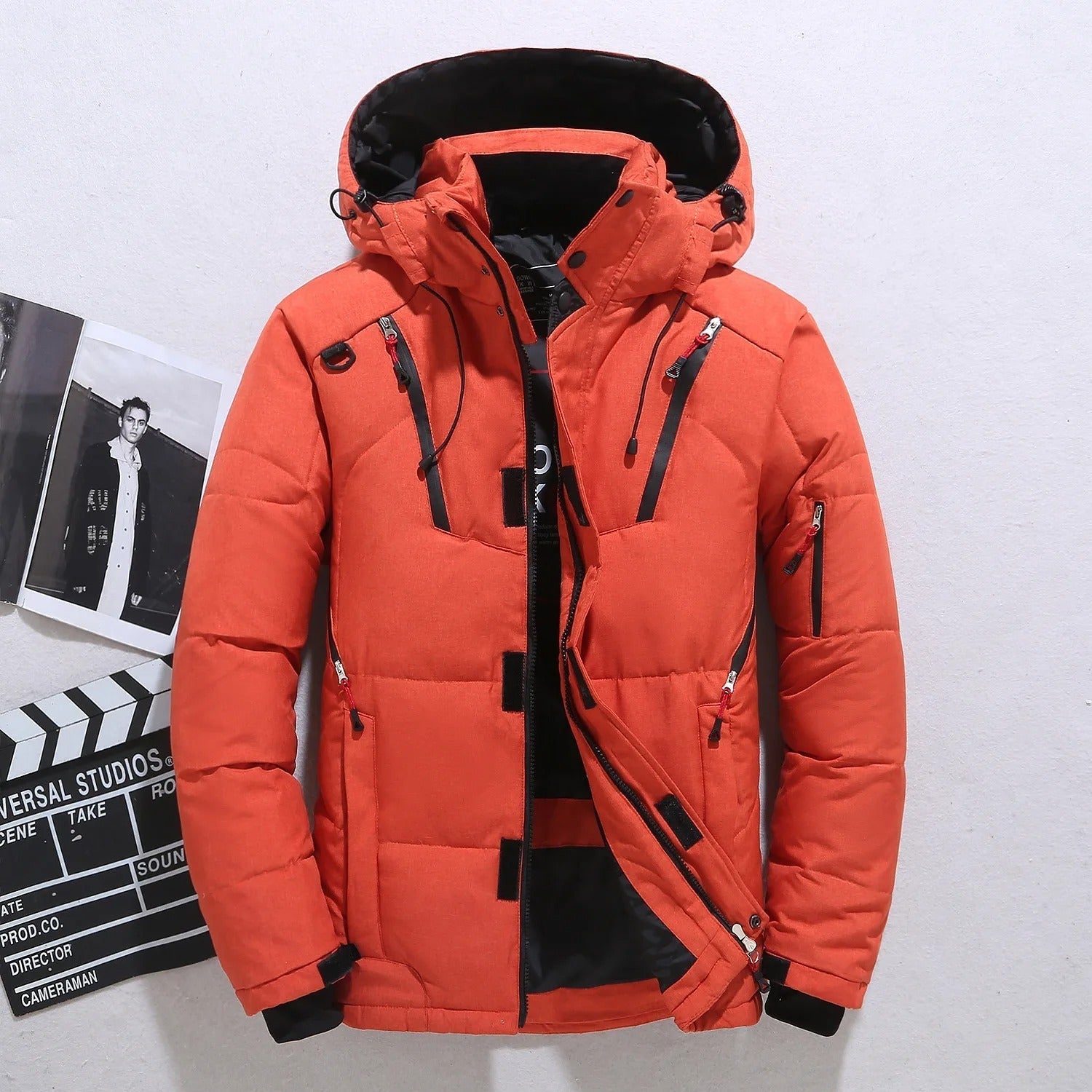 Herren Dicke Winterjacke mit Fellfutter und Kapuze | Ideal für Outdoor-Aktivitäten