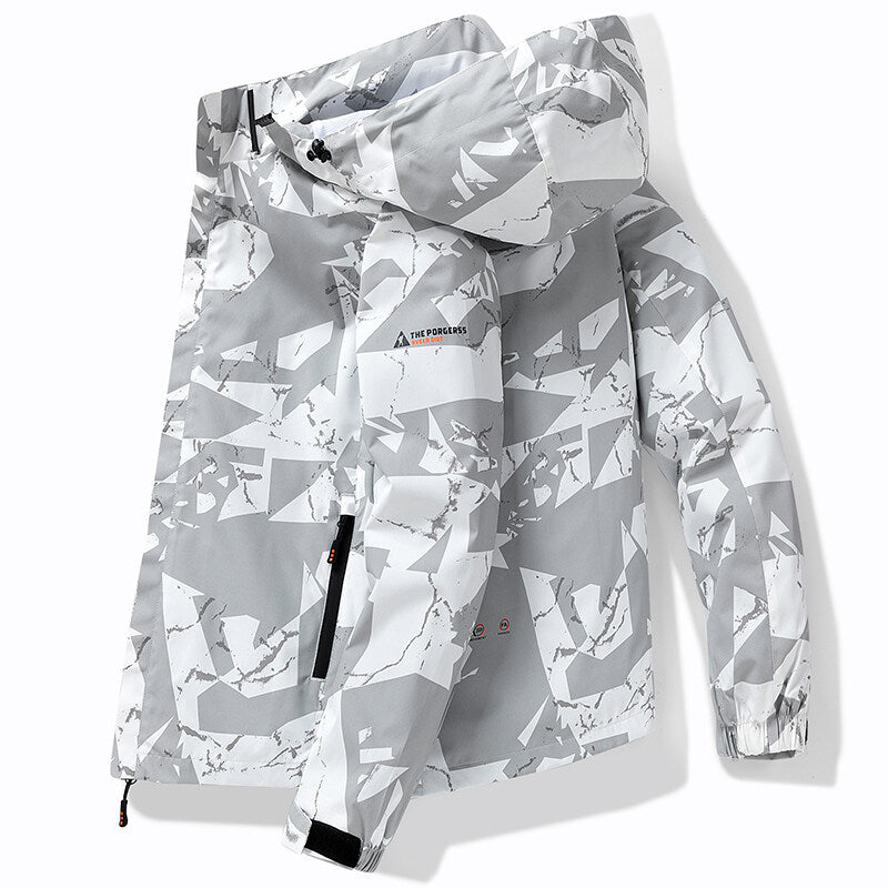 Usher | Wasserdichte Skijacke mit Reißverschluss im sportlichen Design und Buchstabenmuster